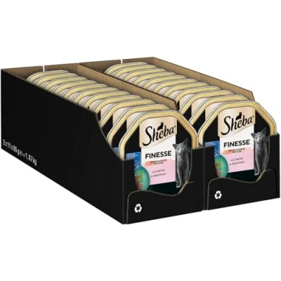 Abbildung von SHEBA Schale Nassfutter für Katzen Finesse Feine Pastete mit Lachs MSC zertifiziert 22 x 85g