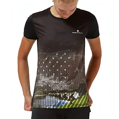Abbildung von Ronhill Tech Revive Damen T Shirt, Schwarz/Hellweiß, Größe 42