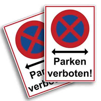 Abbildung von 2 Stück XXL Absolutes halteverbot Schild 30 x 40 cm parken verboten aus stabiler PVC Hartschaumplatte 5 mm Parkplatzschild mit UV Schutz von STROBO