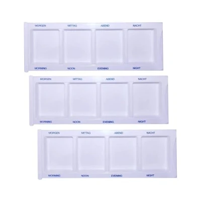 Abbildung von Medi Inn Medikamentendispenser mit 4 Fächern, weiß XL, 3 Stück, Tablettenbox für einen Tag, Pillenbox, Tagesdispenser
