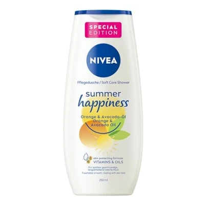 Abbildung von NIVEA Summer Happiness Orange Pflegedusche (250 ml), pH hautneutrales Duschgel mit natürlichem Avocado Öl, feuchtigkeitsspendende Cremedusche frischem Orangen Duft