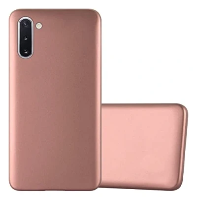 Abbildung von Cadorabo Hülle kompatibel mit Samsung Galaxy Note 10 Schutzhülle TPU Silikon Case Metallic Design Slim Kratzfest Weiche Gummi Rundumschutz für in Rosa