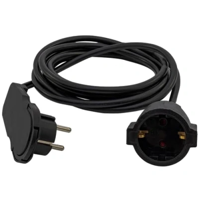 Abbildung von REV Smart, Flachstecker Verlängerung 8mm, Verlängerungskabel 3m, max. 3680W, schwarz