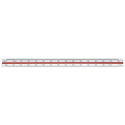 Abbildung von Linex 313 Dreikantmaßstab mit farbiger Hohlkehle 30 cm, Teilung 1:2,5:5:10:20:50:100