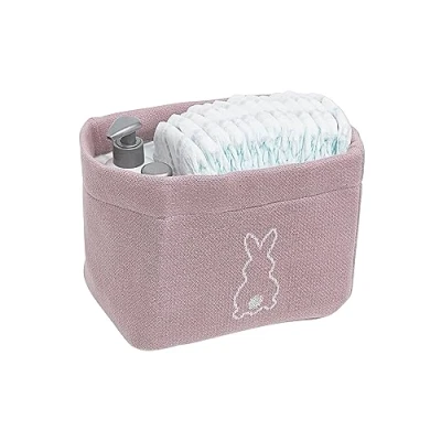 Abbildung von Meyco Baby x Mrs.Keizer Rabbit Wickeltischkörbchen (hochwertige Materialien, aus 100% Baumwolle, abnehmbare Innenschicht, einfache Reinigung per Handwäsche, Größe: 26 19 16 cm), Lila