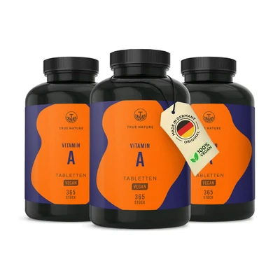 Abbildung von Vitamin A 1095 Tabletten Vegan TRUE NATURE 3 x 365 St