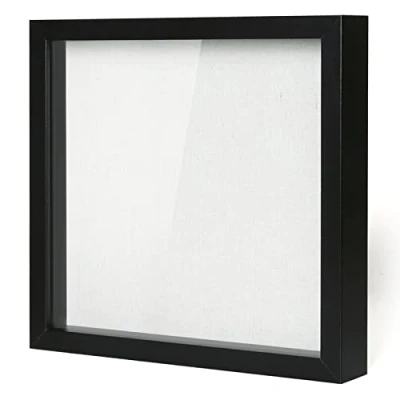 Abbildung von Muzilife 3D Bilderrahmen mit Echtglas 30x30 cm Holz, Tiefer Objektrahmen zum Befüllen für Wandbehang oder Desktop, Shadow Box Frame als Geschenk Familie Freunde usw.（Schwarz, 30x30cm