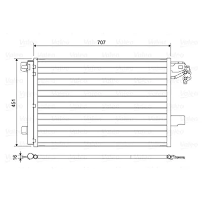 Abbildung von VALEO 814461 Klimakondensator mit Trockner Aluminium 452 VOLKSWAGEN: Transporter 5 Bus, Multivan (7HM, Kastenwagen