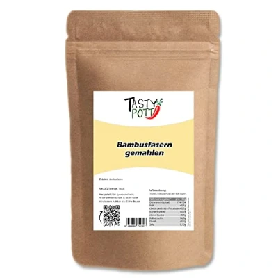 Abbildung von Tasty Pott Bambusfasern, gemahlen I Bambusmehl Mehl Ballaststoffreich Vegane Küche Zum Backen und Andicken Im Beutel 1000g