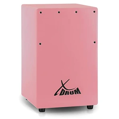Abbildung von XDrum KC 37PK Kinder Cajon Kleine speziell für Nur 36 cm hoch Snare Effekt durch stimmbare Gitarrensaiten Pink