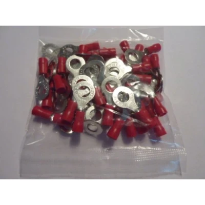Abbildung von profitec 50 Stück Kabelschuh Ring M 5 rot für Kabel 0,5 mm² 1,5