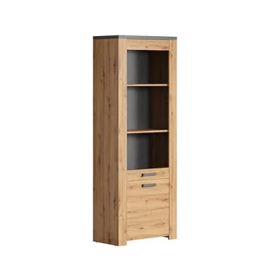Abbildung von trendteam Vitrine Vitrinenschrank Beistellschrank Schrank Artisan Eiche 73x199x40cm
