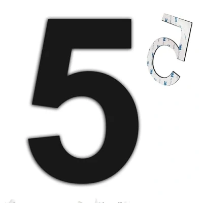 Abbildung von nanlyiau 3in/7.5cm selbstklebende hausnummern schwarz matt Edelstahl Hausnummer Wasserdicht, rostfest und korrosionsbeständig(paste black 3in5)