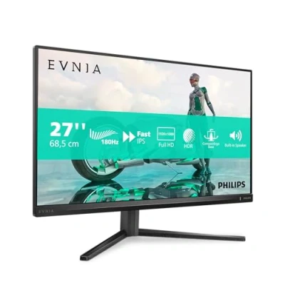 Abbildung von Philips Evnia 27M2N3200AM 27 Zoll Full HD Gaming Monitor, 180 Hz, 1 ms, FreeSync Prem., G Sync comp., HDR10 (1920x1080, 1x DisplayPort 1.4, 2x HDMI 2.0) schwarz grau