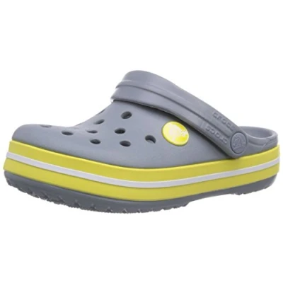 Abbildung von Crocs Crocband Kids, Unisex Kinder Clogs, Grau (Concrete/Chartreuse), 19/21 EU (Herstellergröße:C4/5)