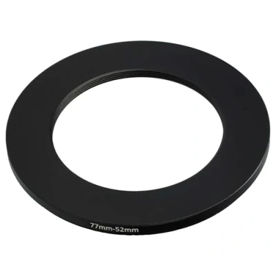 Abbildung von vhbw Step Down Ring Adapter von 77 mm auf 52 für Kamera Objektiv Filteradapter, Metall, Schwarz