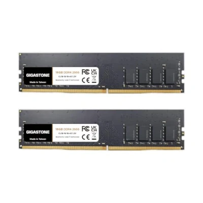 Abbildung von [DDR4 RAM] Gigastone Desktop RAM 32GB (2x16GB) DDR4 2666MHz PC4 21300 CL19 1.2V UDIMM 288 Pin/Polig Ungepuffert Nicht ECC Computer Speicher (Nur PC Desktop)