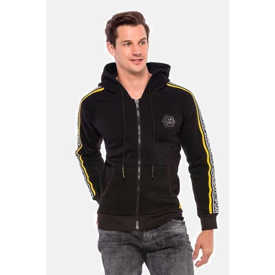 Abbildung von Cipo &amp; Baxx MIT MARKENSCHRIFTZÜGEN AM ARM Sweatjacke, Herren, Größe: Large, Black
