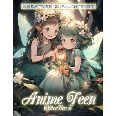 Abbildung von Kreativer Zufluchtsort Anime Feen Malbuch: Malseite, Skurrile Designs, Inspiriert Von Magischen Welten