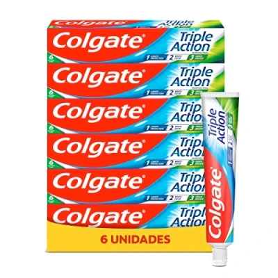 Abbildung von Colgate Dreifache Wirkung, Zahnpasta mit Fluor, Schutz gegen Karies, weißere Zähne, frischer Atem, 6 Stück x 75 ml