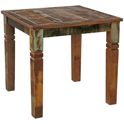 Abbildung von FINEBUY Esstisch FB45864 (80x80x76 cm Mango Massivholz Quadratisch Shabby), Kleiner Esszimmertisch, Küchentisch Holztisch