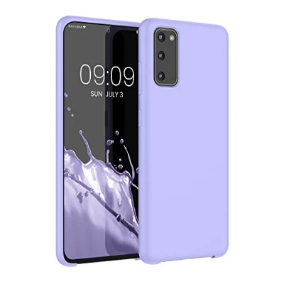 Abbildung von kwmobile Hülle kompatibel mit Samsung Galaxy S20 Silikon Handy Case Handyhülle weiche Oberfläche kabelloses Laden Lavendel