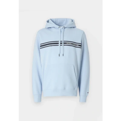 Abbildung von Tommy Hilfiger Central Chest Stripe Hoody Unisex Sweatshirt, Größe: XL, Breezy blue