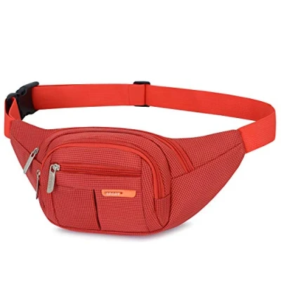 Abbildung von wasserdichte Bauchtasche Geeignet für Reise, Sport &amp; alle Outdoor Aktivitäten, Hüfttasche Damen und Herren, Wasserdicht Hüfttaschen Running (Rot)
