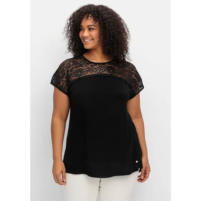Abbildung von Sheego Tshirt print, Damen, Größe: 48/50, Schwarz