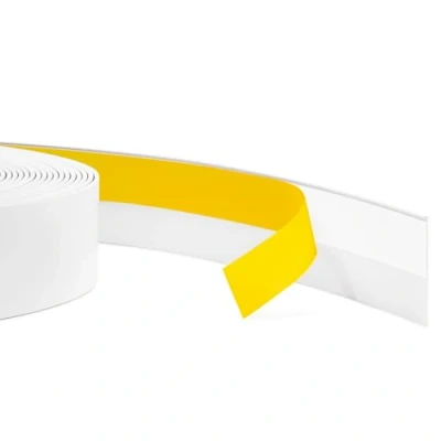 Abbildung von Quest Flachleiste, Abdeckleiste, Fensterleiste Selbstklebend Breite 50 mm PVC Profilleiste, Zierleiste, Abschlussleiste für Fenster, Flexibel, Flach 5 Meter Weiß