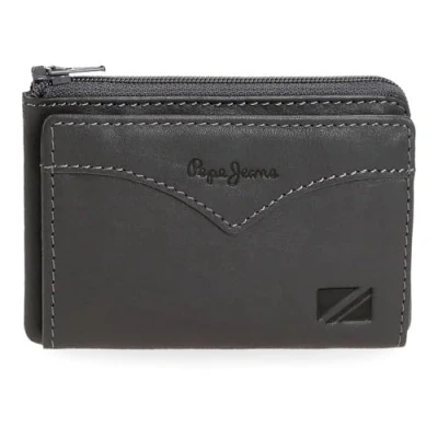Abbildung von Pepe Jeans Joumma Bags Geldbörse mit Kartenfach, grau, 11 x 7 1,5 cm, Leder, Talla única, Kartenhalter