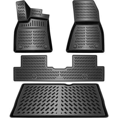 Abbildung von ELMASLINE 3D Gummimatten &amp; Kofferraumwanne für Renault 5 E Tech (R5) 2024 2025 (Standard Ladeboden) Zubehör Fußmatten Kofferraummatte