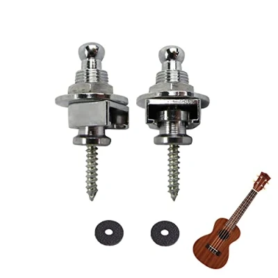 Abbildung von Naisfei 2 Stück Gitarrengurtschloss, Gitarrengurt Schloss KnöPfe SchlöSser Knopf,Schlösser für Gitarrengurte,Security Locks Gitarre,für Akustik,Elektro,Bassgitarre