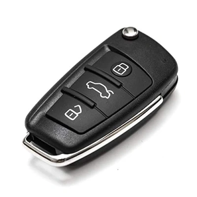 Abbildung von Schlüsselgehäuse für Autoschlüssel, 3 Tasten, kompatibel mit Audi A1 A3 A4 A6 A8 Q3 Q5 Q7 R8 A6L TT SL S3 RS3