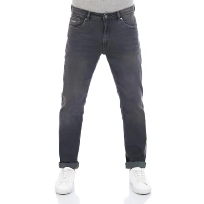 Abbildung von DENIMFY Jeans Herren Stretch Straight Fit DFMiro Jeanshose Baumwolle Denim Grau w38, Größe:38W / 32L, Farben:Grey (G121)