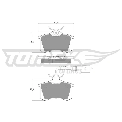 Abbildung von Bremsbelagsatz, Scheibenbremse TOMEX Brakes TX 10 782