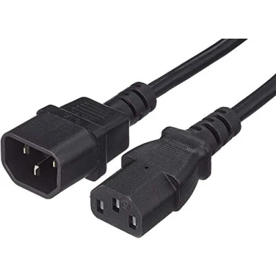Abbildung von PremiumCord kps05 Kaltgeräteverlängerung für PC 230V 0,5m, Verlängerungskabel IEC 320, Buchse auf Stecker, 320 C13 C14, Stromkabel, Farbe schwarz