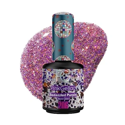 Abbildung von Pink Gellac UV Gel Nagellack 206 Bedazzled Purple 15 ml Lack Violett Lang Anhaltender Gellack Einfache Entfernung Shellac Nail Polish Made in Holland