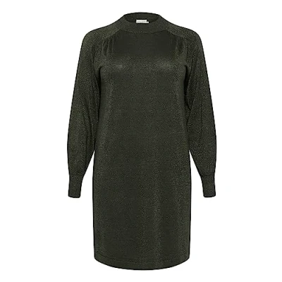 Abbildung von Kaffe Curve Regitta Strickkleid, Damen, Größe: 46/48, Forest night