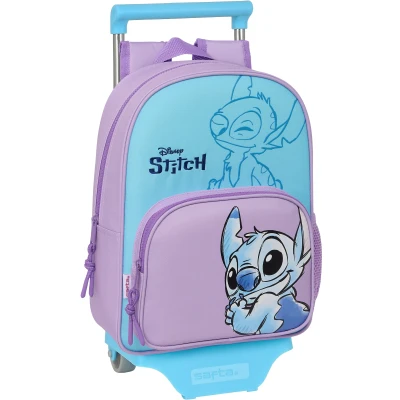 Abbildung von Safta STITCH SWEET Kinderrucksack mit Trolley 705, ideal für Kinder verschiedener Altersgruppen, bequem und vielseitig, Qualität Widerstandsfähigkeit, 26 x 11 34 cm, Blau/Lila,