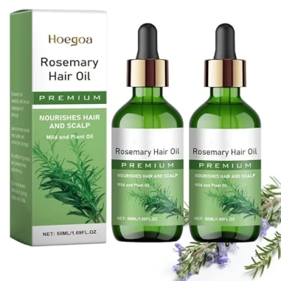 Abbildung von 2 Flaschen Haaröl Rosmarin, Rosemary Oil For Hair, Rosmarin Haarwachstum Haarwuchsbehandlung, Reduziert Haarausfall Für Gesundes Haarwachstum, Hair Mit Aromatischem Erlebnis(50ml)