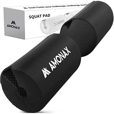 Abbildung von Amonax langhantel polster, extra dicke nackenpolster Barbell Pad nackenschutz für hip thrust und squat, andere Übungen, Fitness, Krafttraining Männer Frauen (Schwarz)