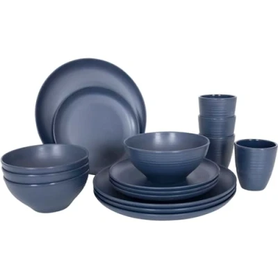 Abbildung von Bo Camp Geschirr Set Melamin Campinggeschirr Orville, Melamin, Reise Essgeschirr Teller Becher 16tlg