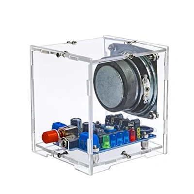 Abbildung von DONGKER DIY Lautsprecher Box Kit, TJ 56 527 Mini Bluetooth Kompatibles Lautsprechereinheit Bausatz Löten Projekt Kits mit Acrylgehäuse für Anfänger