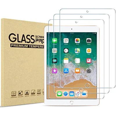 Abbildung von ProCase 3 Stück Schutzfolie für iPad 9,7 Zoll (6. / 5. Generation, 2018/2017) Pro Air 2 Air, 9H Gehärtetem Display Schutz Glas Screen Protector Folie Klar