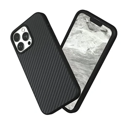 Abbildung von RhinoShield Case kompatibel mit [iPhone 13 Pro Max] SolidSuit Stoßdämpfende &amp; schlanke Schutzhülle Premium Finish 3.5 Meter Fallschutz Karbonfaser Textur
