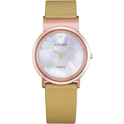 Abbildung von Citizen DAU Lelegance Uhr Rose goldcoloured/camel/white, Damen, Größe: One Size, gold coloured/camel/white