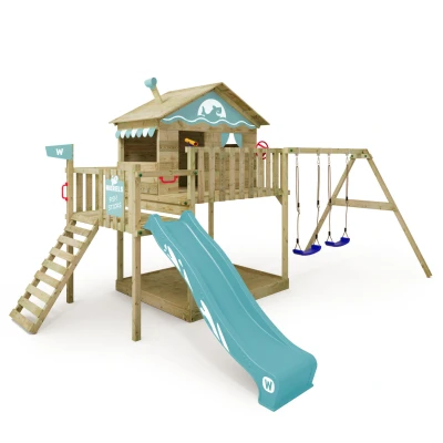 Abbildung von Wickey Spielturm Stelzenhaus Smart Coast mit Schaukel &amp; langer Rutsche, 10 Jahre Garantie*, riesiger integrierter Sandkasten