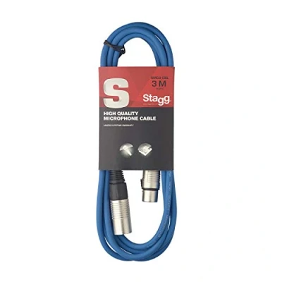 Abbildung von Stagg 3 m hochwertigen XLR auf Stecker Mikrofon Kabel blau