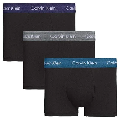 Abbildung von Calvin Klein Herren 3p Low Rise Trunk&#039; Boxershorts, Schwarz (B ASTRAL AURA/CORSAIR/GREY SMOKE SZM), Large (3er Pack)
